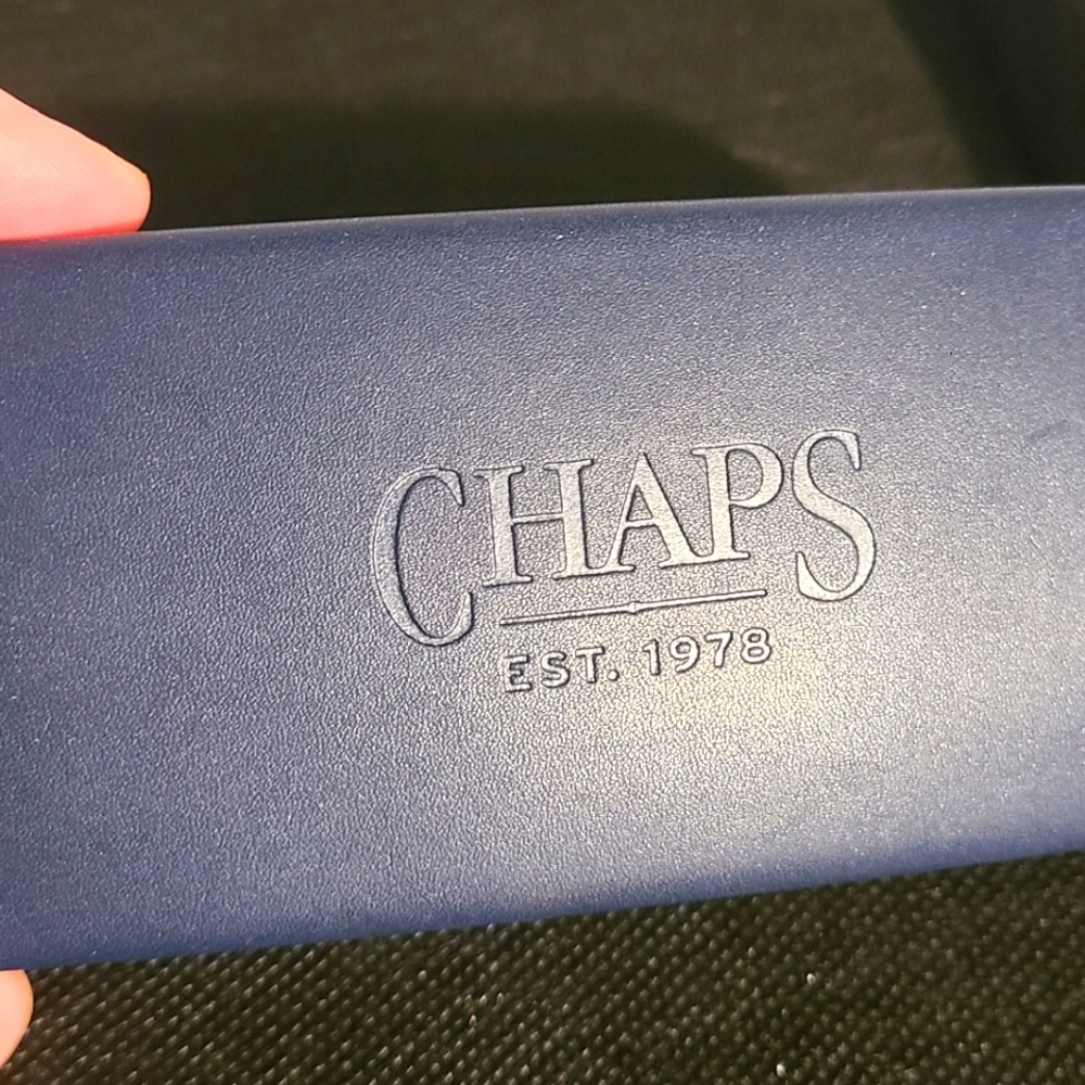 Chaps, Ralph Lauren logo eyeglass case, blue